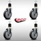 Service Caster 5'' SS Thermoplastic Rubber Wheel Swivel 1-7/8'' Expanding Stem Caster Set, 4PK SCC-SSEX20S514-TPRB-178-4 - alternate 4
